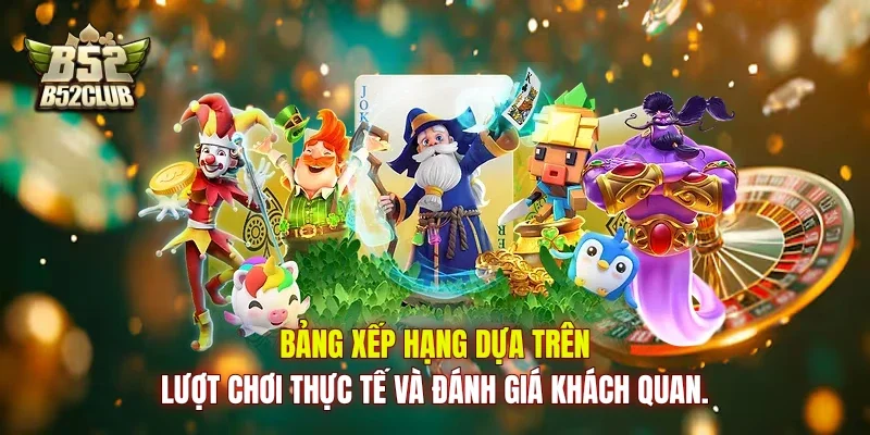 Bảng xếp hạng dựa trên lượt chơi thực tế và đánh giá khách quan.